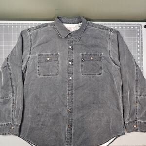 Levis Canvas Shirt XL Black Work Faded Grunge Western Biker Mechanic Heritage
